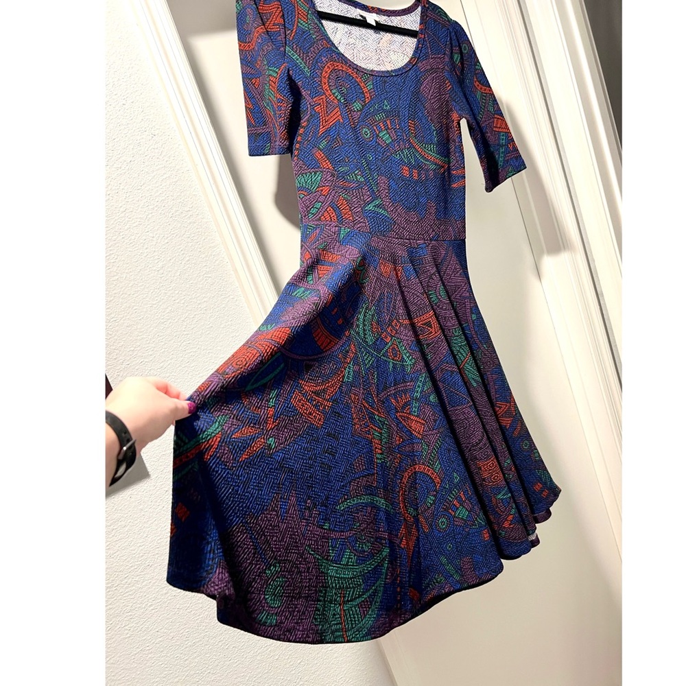 LuLaRoe Nicole Dress Large Limited Release Shapes Pattern